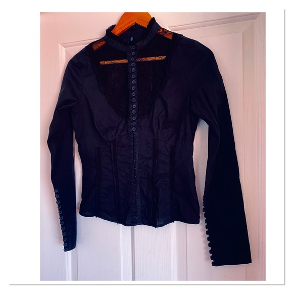DECJUBA Tops - Decjuba Black Victorian Style Blouse